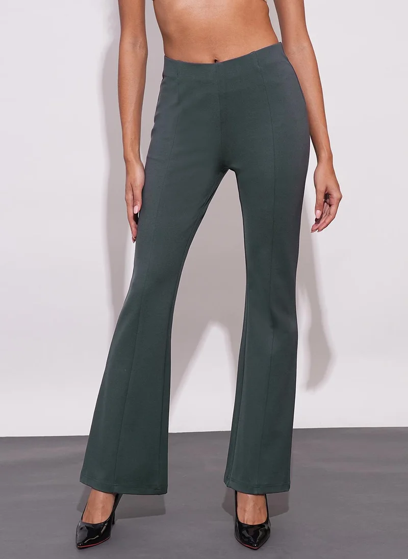 globus Globus Women Stretchable Mid-Rise Workwear Bootcut Treggings